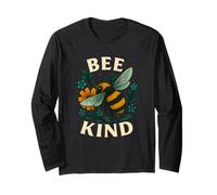 Bee Kind Bumblebee Arte Floreale Maglia a Manica