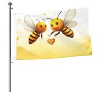 Bee Love Honey Bandiere per esterni 0,6 x 0,9 m, bandiera stagionale da giardino con occhielli bandiera esterna per decorazioni per la casa sfondo fotografico