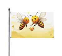 Bee Love Honey Bandiere per esterni, 9 x 1,5 m, bandiera stagionale da giardino con occhielli bandiera esterna per decorazioni per la casa sfondo fotografico