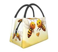 Bee Love Honey Borsa per il pranzo per donne e uomini adulti isolata Lunch Box riutilizzabile a prova di perdite Borsa per il pranzo di grande capacità Contenitore per alimenti portatile per il pranzo