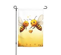 Bee Love Honey Garden Bandiere per esterni 30,5 x 45,7 cm, bandiera stagionale da giardino con occhielli bandiera esterna per decorazioni per la casa sfondo fotografico