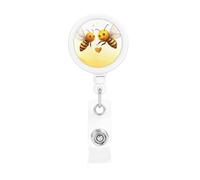 Bee Love Honey - Porta badge retrattile con clip a coccodrillo, portachiavi, clip per badge, leggero, retrattile, porta badge divertente per infermieri, insegnanti, impiegati