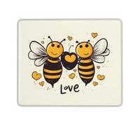 Bee Love Honey Tappetino per mouse con bordo cucito, comodo tappetino per mouse con base in gomma antiscivolo, tappetino per mouse lavabile, per computer, laptop, accessori da scrivania per ufficio