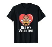 Bee My Valentine Capybara Ape San Valentino Cuore Maglietta