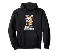 Bee My Valentine Coniglio Come Ape San Valentino Amore Felpa con Cappuccio
