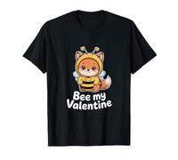 Bee My Valentine Dolce Ape Volpe San Valentino Amore Maglietta