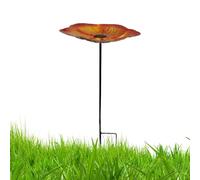 Bee Nectar Bird Bath - Metal Flower Water Feeder, Garden Stake with Ground Support, Pollinator Attraction System, Outdoor Ecostem Aid, Nature Drinking Point for Bird Habitat Enrichment