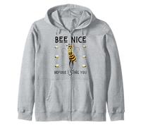 Bee Nice Before I Sting You Spring Queen Bug Summer Fun Bees Felpa con Cappuccio