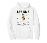 Bee Nice Before I Sting You Spring Queen Bug Summer Fun Bees Felpa con Cappuccio