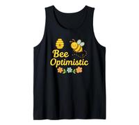 Bee Optimistic Carino Honeybee Positivo Gioco di Parole Canotta