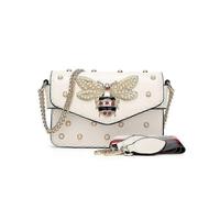Bee Pearl Crossbody Bag White