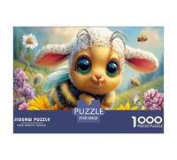 Bee-Pecora Elfo Jigsaw Puzzle Impossibili 1000 Pezzi Campo di girasoli Decorazione Per La Casa. Giochi Rilassamento E Intelligence Per Adulti E Bambini Da 12 Anni 38x26cm/1000pcs
