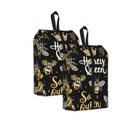 Bee Queen - Borsa per scarpe da viaggio a nido d'ape, resistente all'acqua, con manico con cerniera, custodia leggera per valigia e palestra, si ripiega piatta per l'imballaggio, Regina delle A, 22 x