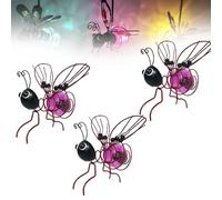 Bee Solar Lights Garden Outdoor, Waterproof Hanging Solar Bee Lights for Patio Lawn Garden Wedding Party Decorations, 3 Pcs (Rosso)