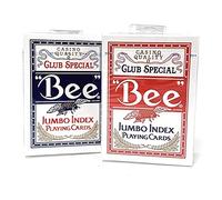 bee Supersavers Games: 2 mazzi carte da gioco Jumbo Casino Qualità, Rosso e Blu