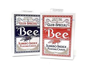 bee Supersavers Games: 2 mazzi carte da gioco Jumbo Casino Qualità, Rosso e Blu