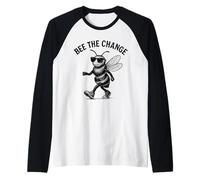 Bee The Change Cool Occhiali da Sole motivazionali Maglia con Maniche Raglan