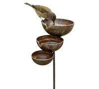 Bee Water Station | Bird Bath Stand - Rain Catcher Garden Stake | For Outdoor Backyard Patio Deck Pavilion Pathway