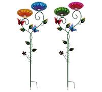 Bee Water Station, Set of 2 Hanging Garden Food Container for Pollinator Support, Safe Landing Edge with Water Access Function, Backyard Patio Balcony Park, Resin Green, 8.66x3.94x29.53 inches
