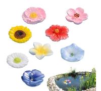 Bee Waterer - 8 Pieces Resin Floating Flower | Bee Watering Cups Backyard Decor | Resin Weatherproof Waterproof 2.8x2.8x1cm 50g - For Garden Backyard Patio Landscape Pond Park Wild Bird Hummingbird Or