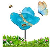 Bee Waterer with 15.7in Stake, Resin Decorative Bee And Butterfly Watering Station for Garden Outdoor