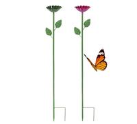 Bee Watering Cups - 2 pezzi Flower with Stake, Garden Decor Bird Bath, Pollinator Watering Station for Wild Hummingbirds Butterflies | Outdoor Yard Patio Pathway | Lawn and Ground Flower