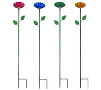 Bee Watering Station 4 Pieces - Flower Shape Butterfly Drinking Cups | Metal Pollinator Feeder | Garden Bee Bath For Gardeners Animal Lovers Patio Backyard Front Yard Balcony Deck Courtyard Park