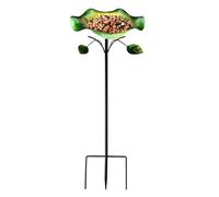 Bee Watering Station - Colorful Garden Water Feeder Iron Stake 86x18.5x18.5cm, Outdoor Hydration Decor | Decorative Wildlife Drinking Dish, Yard Patio Porch Balcony Deck Attraction Setup