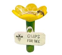 Bee Watering Station for Garden, 4.53x2.56 Inches Feeder with 5-Piece Mix Build, Garden Hydration Tool, Pollinator Support with Floral Style, Outdoor Decor for Bees and Hummingbirds