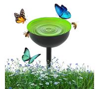 Bee Watering Station, Garden Feeder Cup, 5.6in Outdoor Drinker, authentic Metal Stakes, Decorative Sculptural Design for Pollinator Support, Backyard Décor, Wildlife Gardens