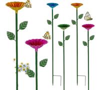 Bee Watering Station Metal Flower Design Garden Butterfly Bath Bowl Cup