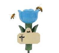 Bee Watering Station, Resin Flower Feeder Set, 2.36x7.09 Inches Outdoor Garden Hydration Bowl System with Decorative Petal Design, Durable Wildlife Feeding Dish, Backyard Pollinator Water Source for U