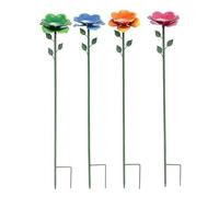 Bee Watering Station Set - 4 Pieces Weatherproof Metal Bee, Drinking Flower Shape Dishes with Durable, Design for Park Balcony Backyard, Yard Terrace Farm Outdoor, Garden Care and Pollinator Support