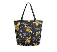 Bee Yourself Borsa per la spesa riutilizzabile per la spesa Borsa in tela per impieghi gravosi Borsa a tracolla grande pieghevole e lavabile per donna