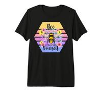 Bee Yourself Bumblebee Girasole Mandala Citazione Art Maglietta Premium