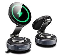 Beeasy Caricatore Wireless Auto per MagSafe, 15W Ricarica Veloce con ventosa, 360° Girevole & 180° Pieghevole Supporto Telefono Auto Magnetico, Porta Cellulare Auto Cruscotto per iPhone 17 16 15 14 13