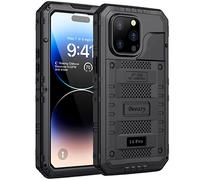 Beeasy Cover per iPhone 14 Pro IP68 Impermeabile Militare Antiurto, Protezione Completa Armor a 360°, Custodia Subacquea Indistruttibile Antipolvere con Protezione dello Schermo Integrata, Nero