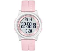 Beeasy Orologio digitale impermeabile con cronometro, sveglia, conto alla rovescia, doppio fuso orario, ultra sottile, display super grandangolare, orologio da polso digitale per uomo e donna, rosa