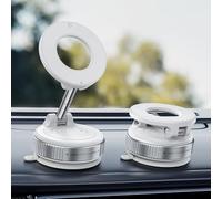 Beeasy Porta Cellulare Auto per Magsafe, [Rotazione a 360° & Ventosa Super Potente], Supporto Telefono Auto Magnetico per Cruscotto Parabrezza, Porta Telefono Auto per iPhone 17 16 15 14 13 12, Bianco