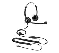 Beebang RJ9 Telefono Auricolare Binaural Call Center Cuffie con Microfono a cancellazione di Rumore per i telefoni di Rete Fissa Avaya Polycom Siemens Snom Mitel NEC Alcatel