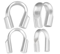 Beebeecart 1 Scatola 20 Pezzi 0.6mm Wire Guardians 925 Sterling Silver U Shape Wire Guard Piccolo Cavo Protettore Guard Filo Passanti per Orecchini Collana Bracciale Pendenti Creazione di Gioielli