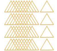 Beebeecart 1 Scatola 40 Pezzi Orecchini Triangolari Perline Cerchi 18x16mm Orecchini in Oro Ciondoli Connettore Geometrico Aperto Castone Anelli di Collegamento Orecchini Ciondolo Cornice per