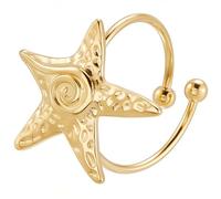 Beebeecraft 1 anello A Forma di Stella Marina per Donna 304 anelli Regolabili In Acciaio Inossidabile con Polsino Aperto In Stile Oceano per Gioielli Da Festa Estate e Vacanze Regalo Delicato.
