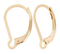 Beebeecraft 1 boîte 100 pièces Crochets de Boucle d'oreille à Levier 24K Plaqué Or Français Crochets de Boucle d'oreille Résultats de Fil d'oreille 16.5x10mm pour Bricolage Femmes Fabrication Boucles