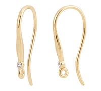 Beebeecraft 1 boîte 20 pièces Plaqué Or 18K Crochets de Boucle d'oreille Zircon Cubique Fils d'oreille Français Résultats de Boucle d'oreille avec Boucle pour Bricolage Femmes Boucle d'oreille