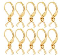Beebeecraft 1 boîte 50 pièces Français Boucles d'oreilles Crochets en Acier Inoxydable Levier Boucle d'oreille Résultats avec Pendentif Bélières Doré Boucle d'oreille Fournitures pour la Fabrication