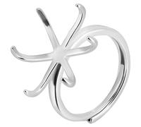 Beebeecraft 1 scatola 1 pezzi 6 impostazioni per Anelli Ad Artiglio Base per Anello Placcato In Rodio 925 anelli In Argento Sterling con Pietre Regolabili Risultati Vuoti Componenti per Creazione