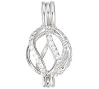 Beebeecraft 1 Scatola 1 Pezzi Ciondoli A Gabbia A Sfera in Argento Sterling Zirconi Cubici Perle e Ciondoli con Pietre Preziose con Incastonatura Medaglioni Fatti A Mano Ciondoli per Gioielli
