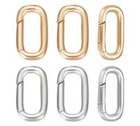 Beebeecraft 1 Scatola 10 Pezzi Chiusura A Molla Placcato In Platino Oro 18K Moschettone Ovale Chiusura Portachiavi Connettore per Trovare Gioielli Collane Braccialetti