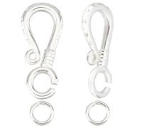 Beebeecraft 1 Scatola 10 Pezzi Chiusure A Gancio in Argento Sterling 19 mm Connettore con Fermaglio per Collana con 20 Pezzi Anello di Salto per Creazione di Gioielli Fai da Te